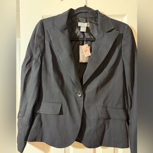 Ann Taylor Charcoal Pinstripe Blazer